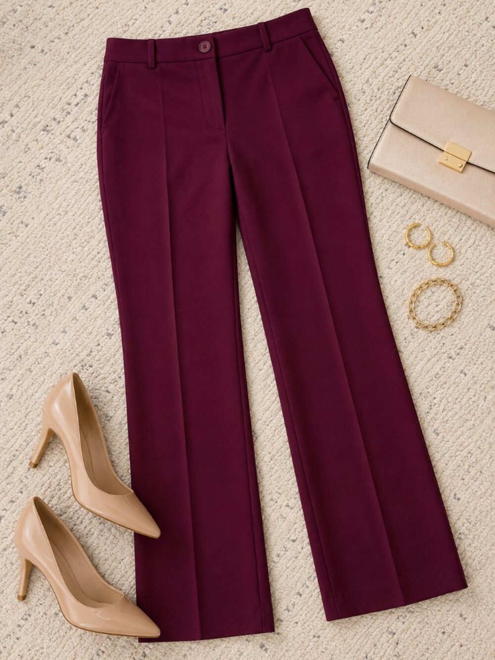 Kasper Shiraz Mid-Rise Pull-On Straight-Leg Pants Size XL NWT Minimalist Work